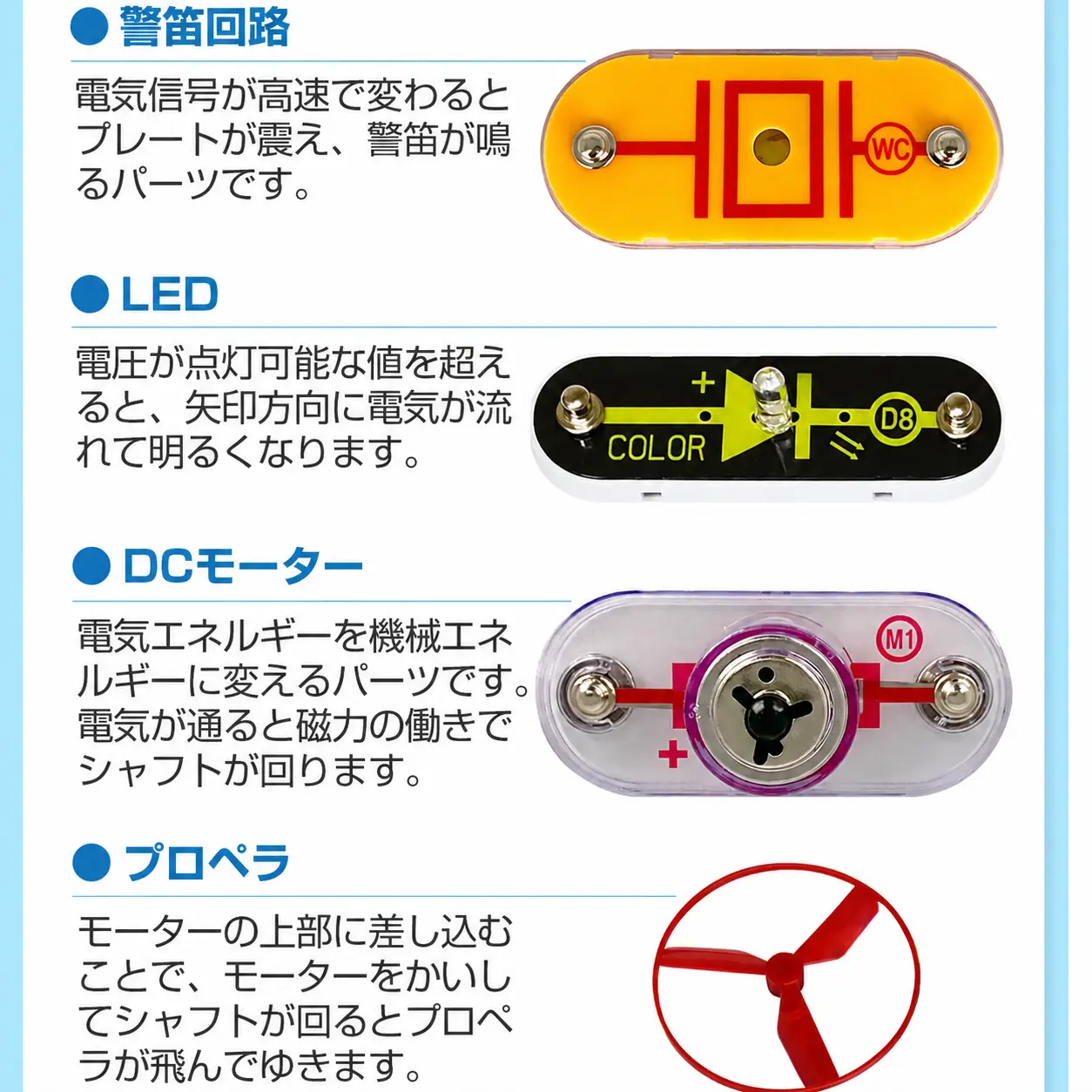 LEDやプロペラ